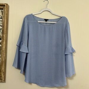 Blue Gingham Women's Top